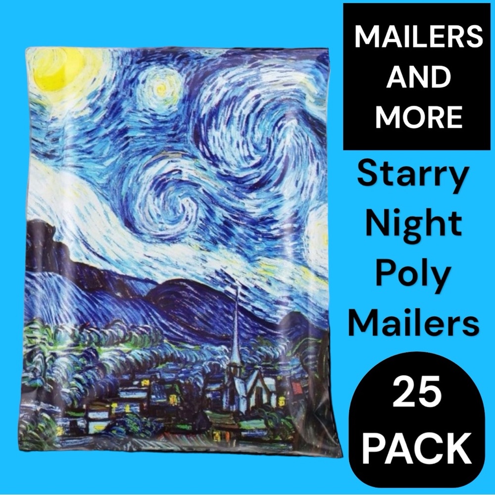 25 10X13 Poly Mailers Starry Night Flat Mailers PRICE IS FIRM - Picture 3 of 5